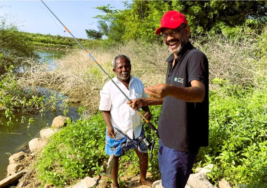 Fishing on the private lake at Fruitbowl